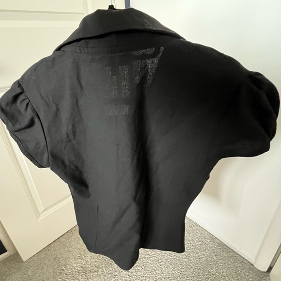 Caspar the Label Poet Puff Sleeve Black Linen Size Medium in Black - Picture 6 of 6